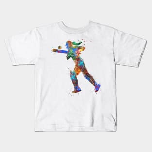 Cricket Player Girl Kids T-Shirt